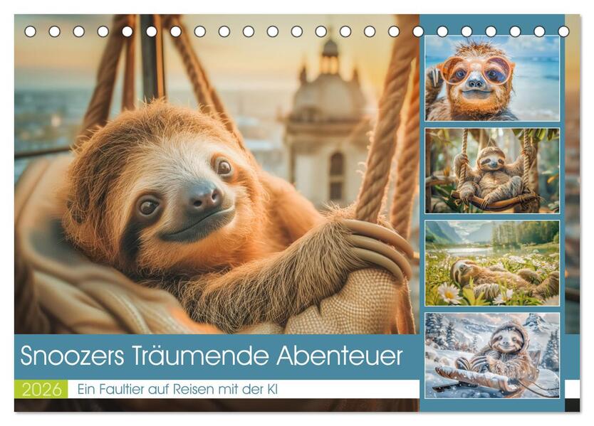 Snoozers Träumende Abenteuer (Tischkalender 2026 DIN A5 quer) CALVENDO Monatskalender