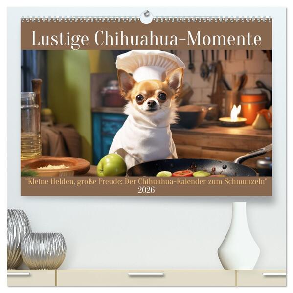 Lustige Chihuahua-Momente (hochwertiger Premium Wandkalender 2026 DIN A2 quer) Kunstdruck in Hochglanz