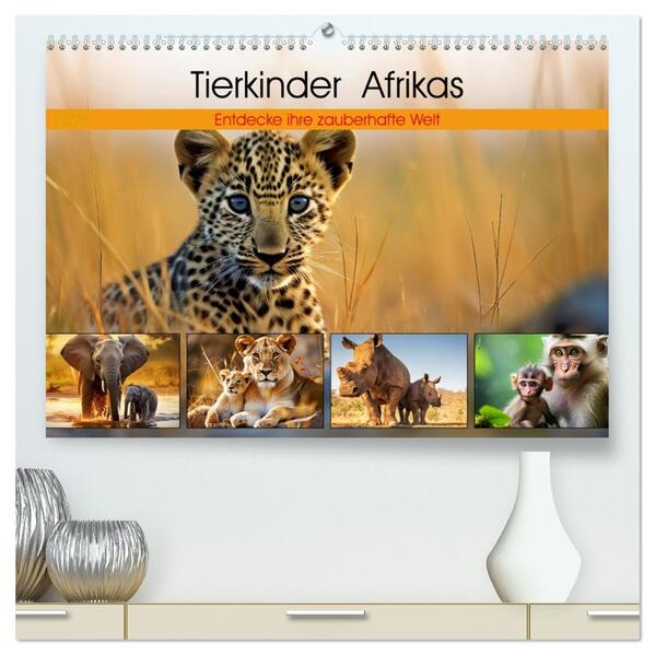 Tierkinder Afrikas - Entdecke ihre zauberhafte Welt (hochwertiger Premium Wandkalender 2026 DIN A2 quer) Kunstdruck in Hochglanz
