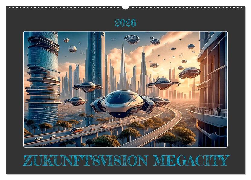 Zukunftsvision Megacity (Wandkalender 2026 DIN A2 quer) CALVENDO Monatskalender