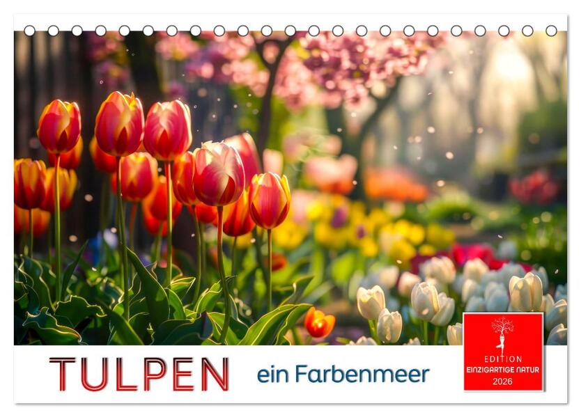 Tulpen - ein Farbenmeer (Tischkalender 2026 DIN A5 quer) CALVENDO Monatskalender