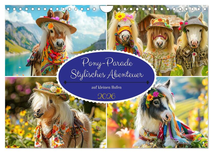 Pony-Parade. Stylisches Abenteuer auf kleinen Hufen (Wandkalender 2026 DIN A4 quer) CALVENDO Monatskalender