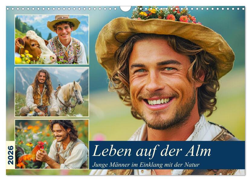 Leben auf der Alm. Junge Männer im Einklang mit der Natur (Wandkalender 2026 DIN A3 quer) CALVENDO Monatskalender
