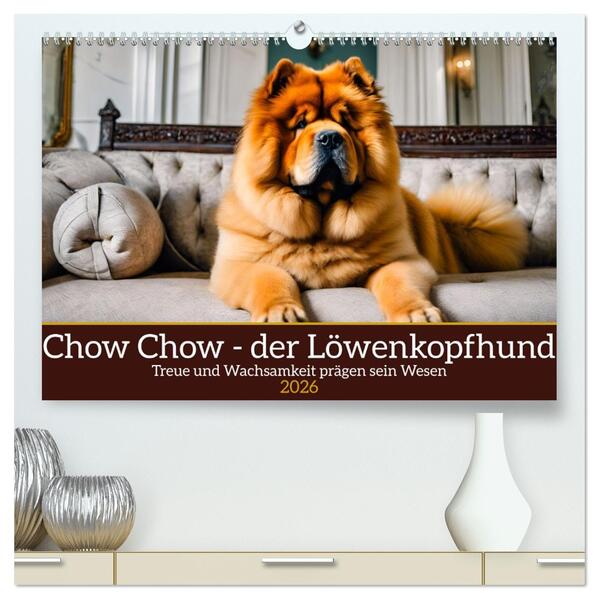 Chow Chow - der Löwenkopfhund (hochwertiger Premium Wandkalender 2026 DIN A2 quer) Kunstdruck in Hochglanz
