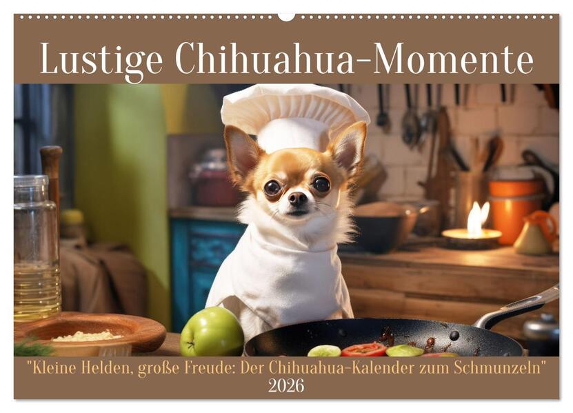 Lustige Chihuahua-Momente (Wandkalender 2026 DIN A2 quer) CALVENDO Monatskalender