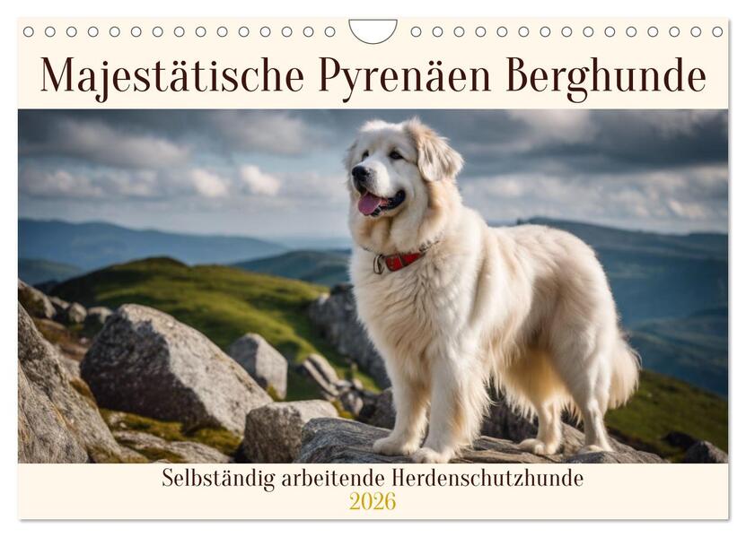 Majestätische Pyrenäen Berghunde (Wandkalender 2026 DIN A4 quer) CALVENDO Monatskalender