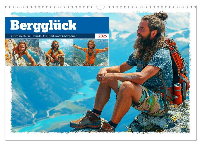 Bergglück. Alpinklettern. Freude Freiheit und Abenteuer (Wandkalender 2026 DIN A3 quer) CALVENDO Monatskalender