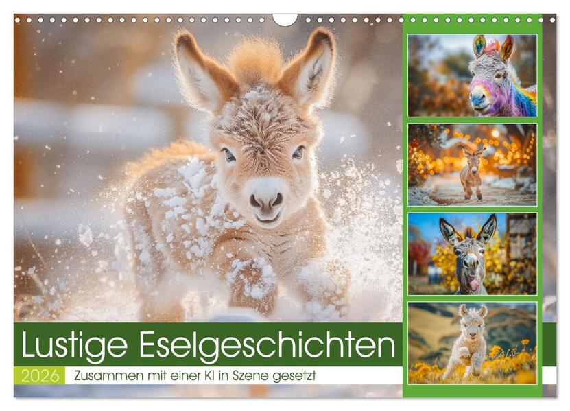Lustige Eselgeschichten (Wandkalender 2026 DIN A3 quer) CALVENDO Monatskalender