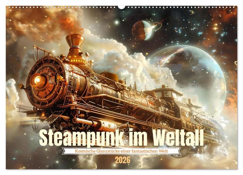Steampunk im Weltall (Wandkalender 2026 DIN A2 quer) CALVENDO Monatskalender