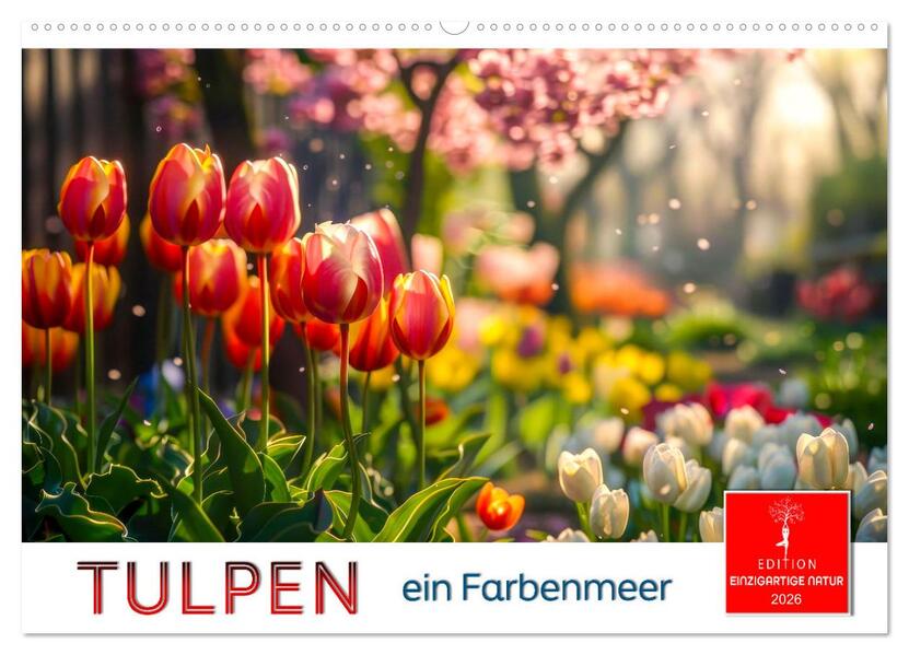 Tulpen - ein Farbenmeer (Wandkalender 2026 DIN A2 quer) CALVENDO Monatskalender