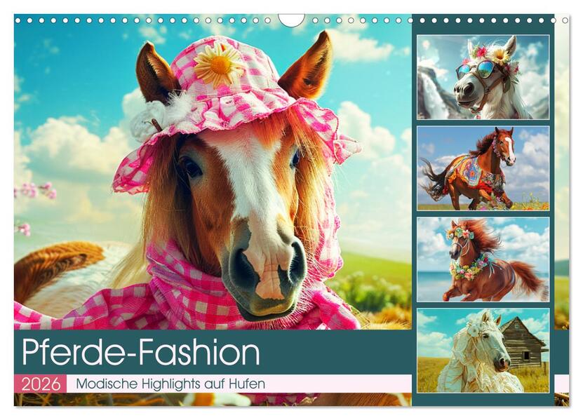 Pferde-Fashion. Modische Highlights auf Hufen (Wandkalender 2026 DIN A3 quer) CALVENDO Monatskalender