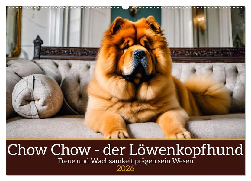 Chow Chow - der Löwenkopfhund (Wandkalender 2026 DIN A2 quer) CALVENDO Monatskalender