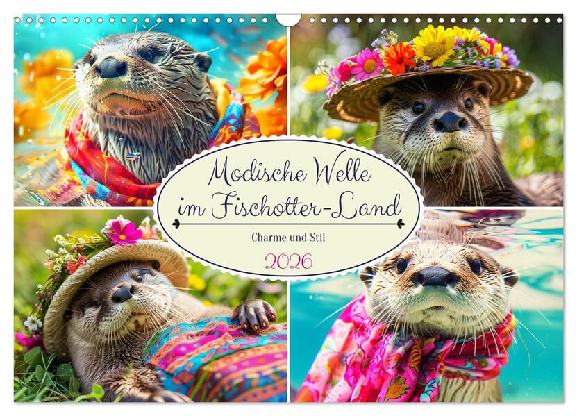 Modische Welle im Fischotter-Land. Charme und Stil (Wandkalender 2026 DIN A3 quer) CALVENDO Monatskalender