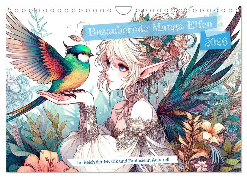 Bezaubernde Manga Elfen (Wandkalender 2026 DIN A4 quer) CALVENDO Monatskalender