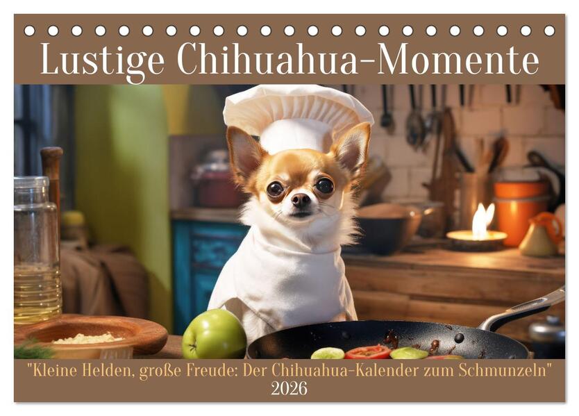 Lustige Chihuahua-Momente (Tischkalender 2026 DIN A5 quer) CALVENDO Monatskalender