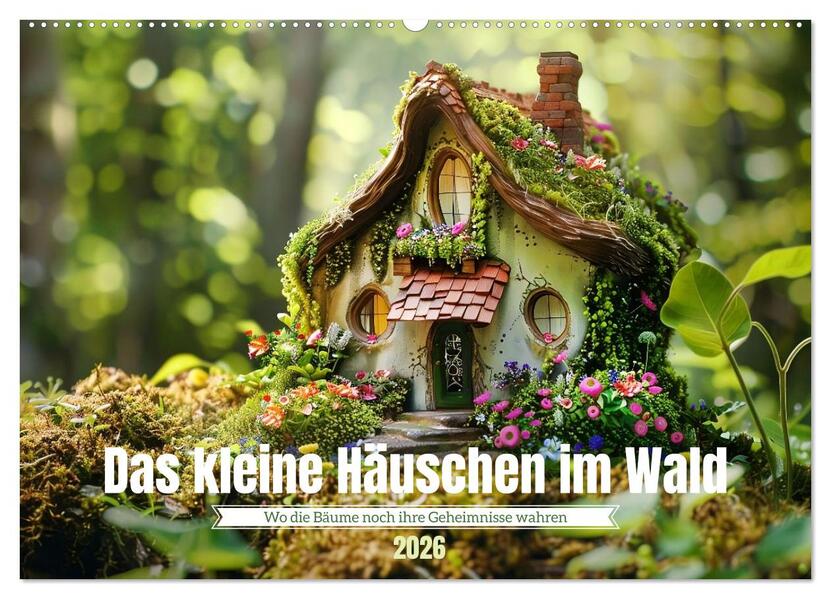 Das kleine Häuschen im Wald (Wandkalender 2026 DIN A2 quer) CALVENDO Monatskalender