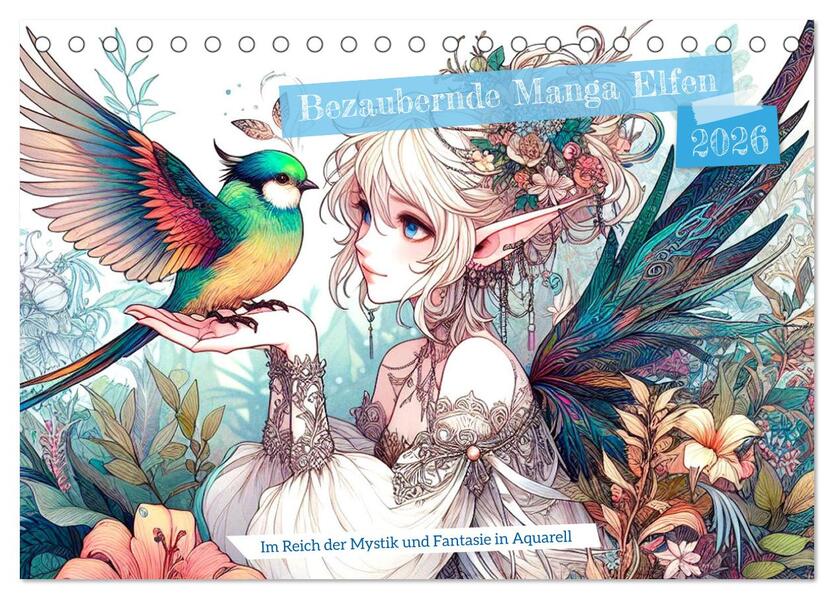 Bezaubernde Manga Elfen (Tischkalender 2026 DIN A5 quer) CALVENDO Monatskalender