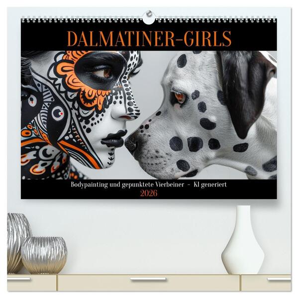 Dalmatinergirls (hochwertiger Premium Wandkalender 2026 DIN A2 quer) Kunstdruck in Hochglanz