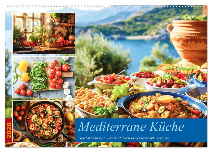 Mediterrane Küche (Wandkalender 2026 DIN A2 quer) CALVENDO Monatskalender