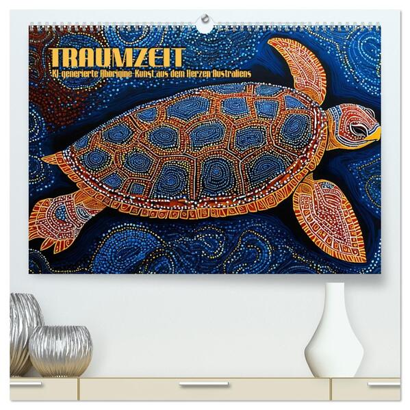 Traumzeit - KI-generierte Aborigine-Kunst aus dem Herzen Australiens (hochwertiger Premium Wandkalender 2026 DIN A2 quer) Kunstdruck in Hochglanz