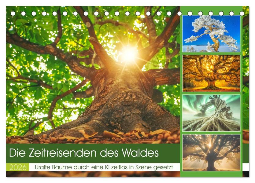 Die Zeitreisenden des Waldes (Tischkalender 2026 DIN A5 quer) CALVENDO Monatskalender