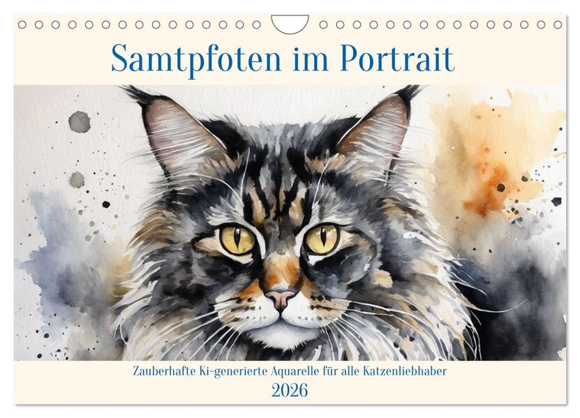 Samtpfoten im Portrait (Wandkalender 2026 DIN A4 quer) CALVENDO Monatskalender