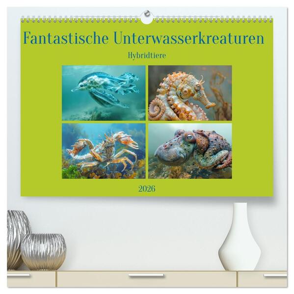 Fantastische Unterwasserkreaturen - Hybridtiere (hochwertiger Premium Wandkalender 2026 DIN A2 quer) Kunstdruck in Hochglanz