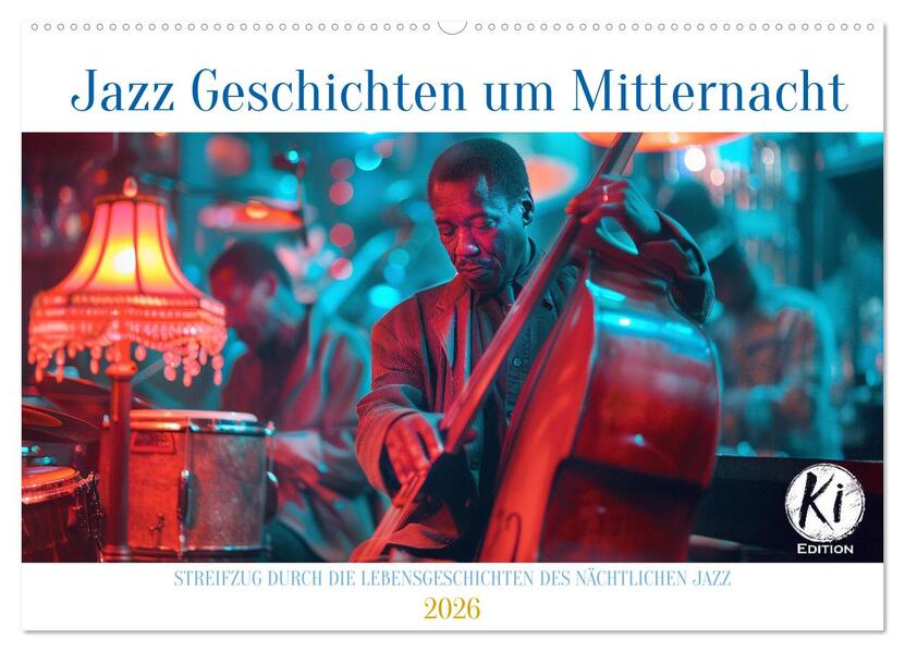 Jazz Geschichten um Mitternacht (Wandkalender 2026 DIN A2 quer) CALVENDO Monatskalender