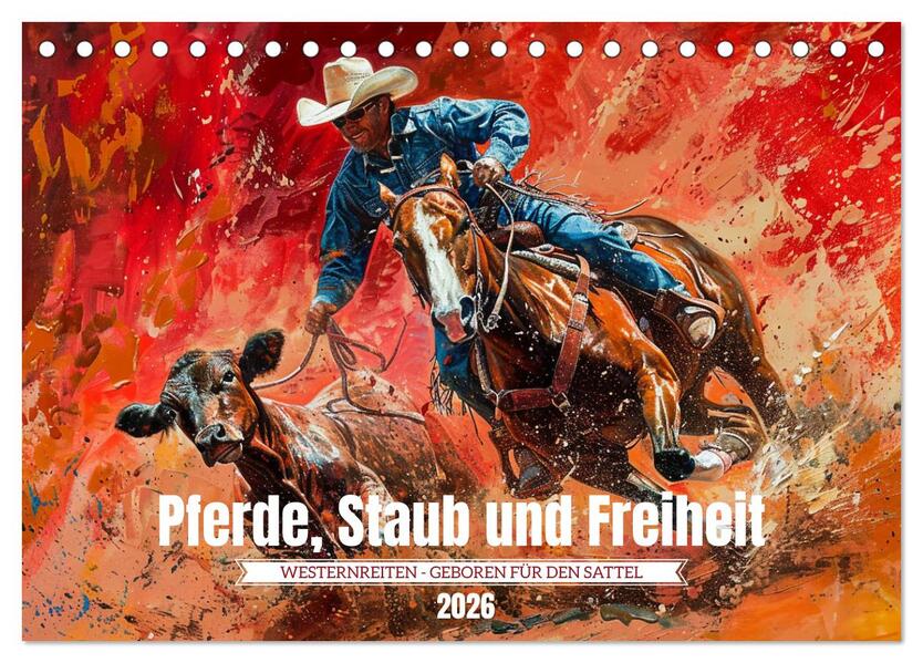 Pferde Staub und Freiheit (Tischkalender 2026 DIN A5 quer) CALVENDO Monatskalender