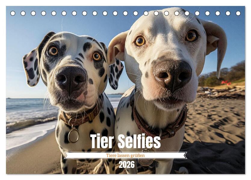 Tier Selfies (Tischkalender 2026 DIN A5 quer) CALVENDO Monatskalender