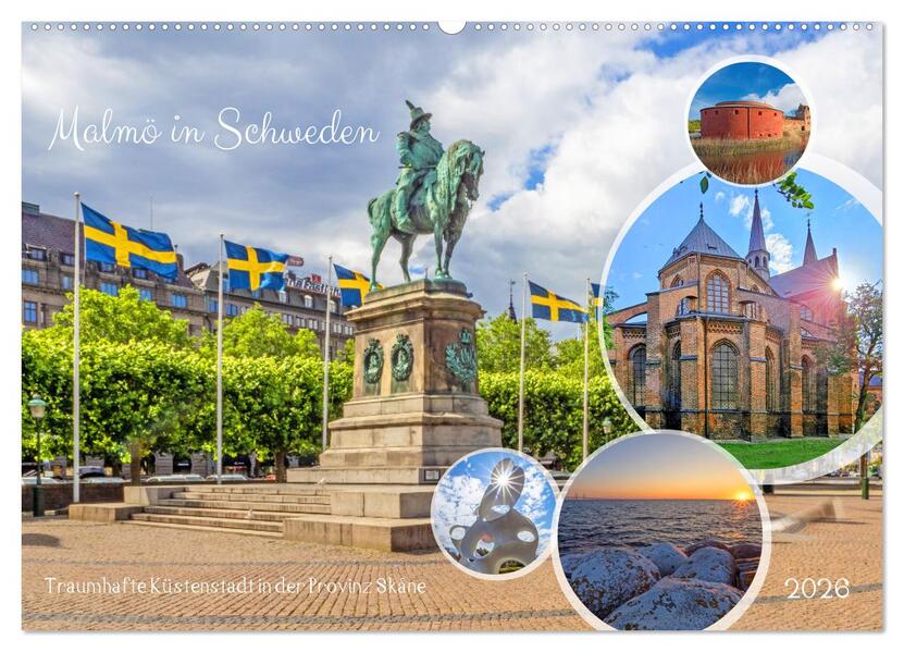 Malmö in Schweden (Wandkalender 2026 DIN A2 quer) CALVENDO Monatskalender