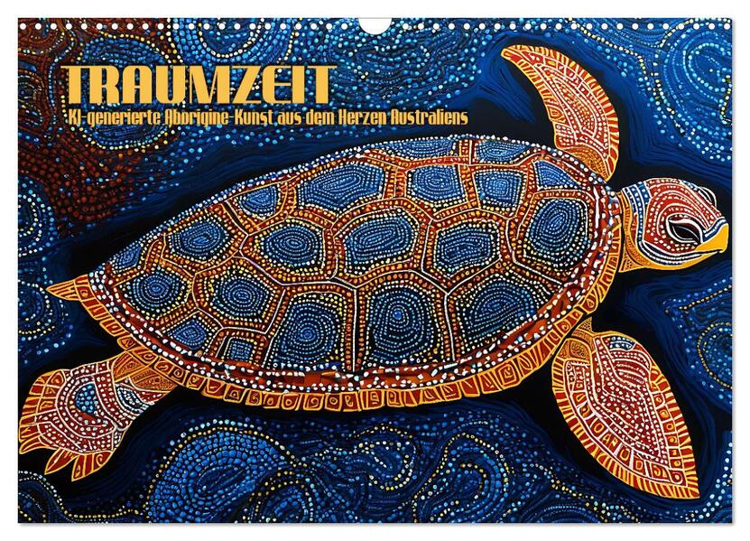 Traumzeit - KI-generierte Aborigine-Kunst aus dem Herzen Australiens (Wandkalender 2026 DIN A3 quer) CALVENDO Monatskalender