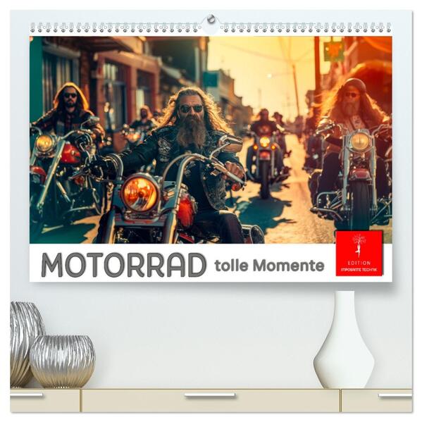 Motorrad tolle Momente (hochwertiger Premium Wandkalender 2026 DIN A2 quer) Kunstdruck in Hochglanz