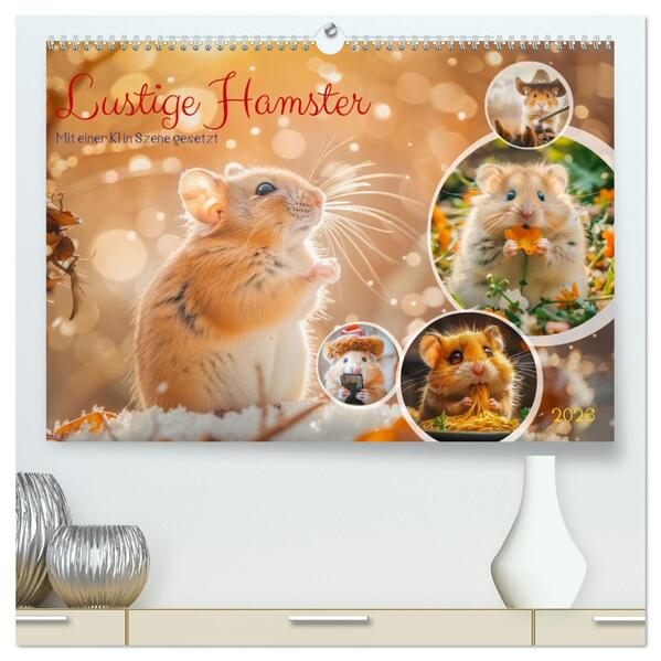 Lustige Hamster (hochwertiger Premium Wandkalender 2026 DIN A2 quer) Kunstdruck in Hochglanz