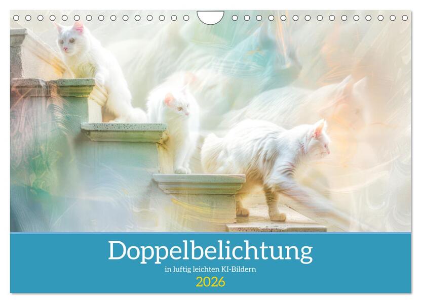 Doppelbelichtung in luftig leichten KI-Bildern (Wandkalender 2026 DIN A4 quer) CALVENDO Monatskalender