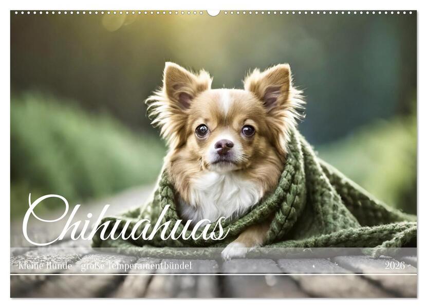Chihuahuas - Kleine Hunde - große Temperamentbündel (Wandkalender 2026 DIN A2 quer) CALVENDO Monatskalender