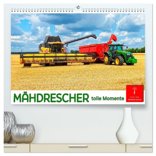 Mähdrescher - tolle Momente (hochwertiger Premium Wandkalender 2026 DIN A2 quer) Kunstdruck in Hochglanz