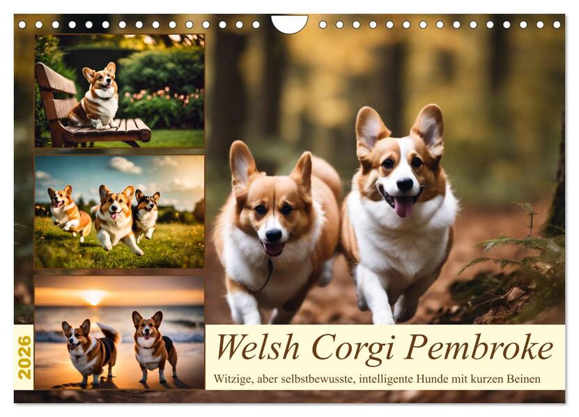 Welsh Corgi Pembroke (Wandkalender 2026 DIN A4 quer) CALVENDO Monatskalender