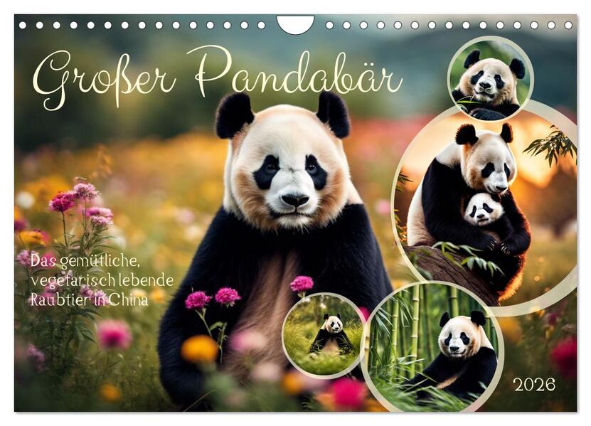 Großer Pandabär (Wandkalender 2026 DIN A4 quer) CALVENDO Monatskalender