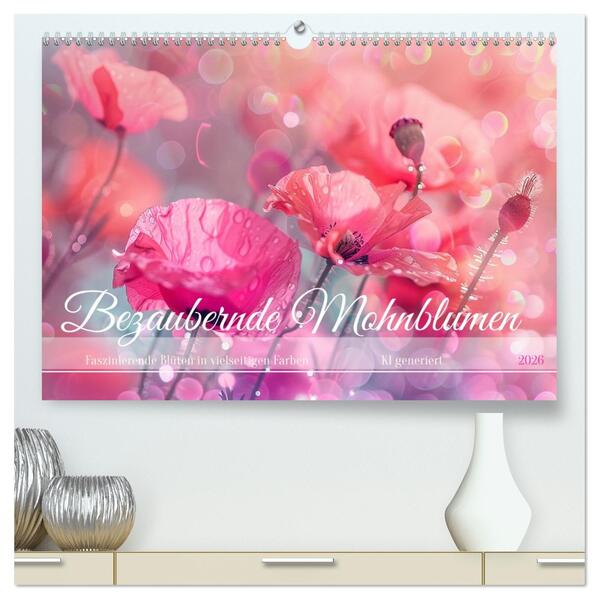 Bezaubernde Mohnblumen (hochwertiger Premium Wandkalender 2026 DIN A2 quer) Kunstdruck in Hochglanz