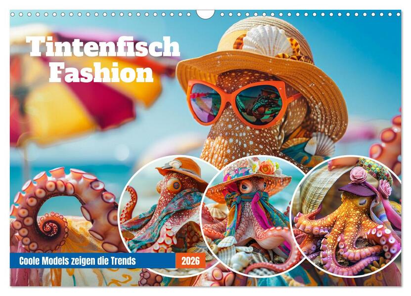 Tintenfisch Fashion. Coole Models zeigen die Trends (Wandkalender 2026 DIN A3 quer) CALVENDO Monatskalender