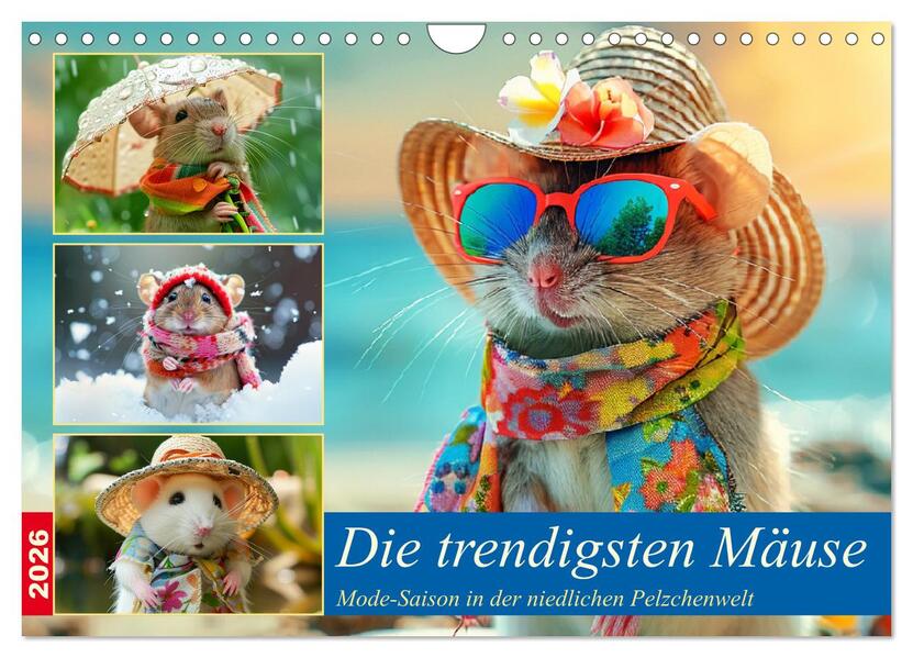 Die trendigsten Mäuse. Mode-Saison in der niedlichen Pelzchenwelt (Wandkalender 2026 DIN A4 quer) CALVENDO Monatskalender