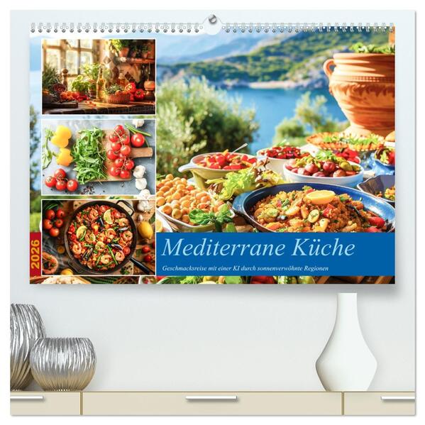 Mediterrane Küche (hochwertiger Premium Wandkalender 2026 DIN A2 quer) Kunstdruck in Hochglanz