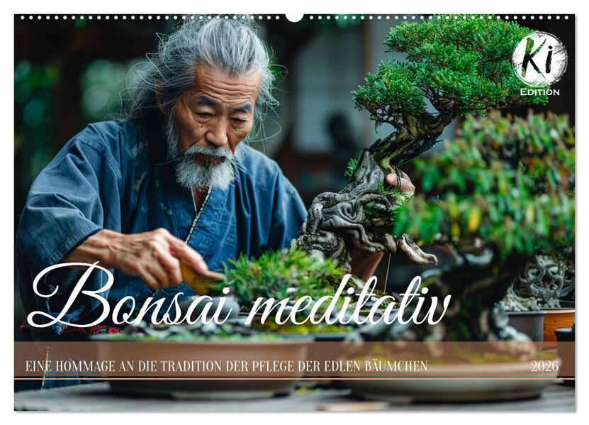 Bonsai meditativ (Wandkalender 2026 DIN A2 quer) CALVENDO Monatskalender