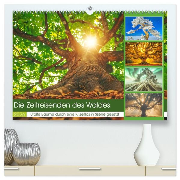 Die Zeitreisenden des Waldes (hochwertiger Premium Wandkalender 2026 DIN A2 quer) Kunstdruck in Hochglanz