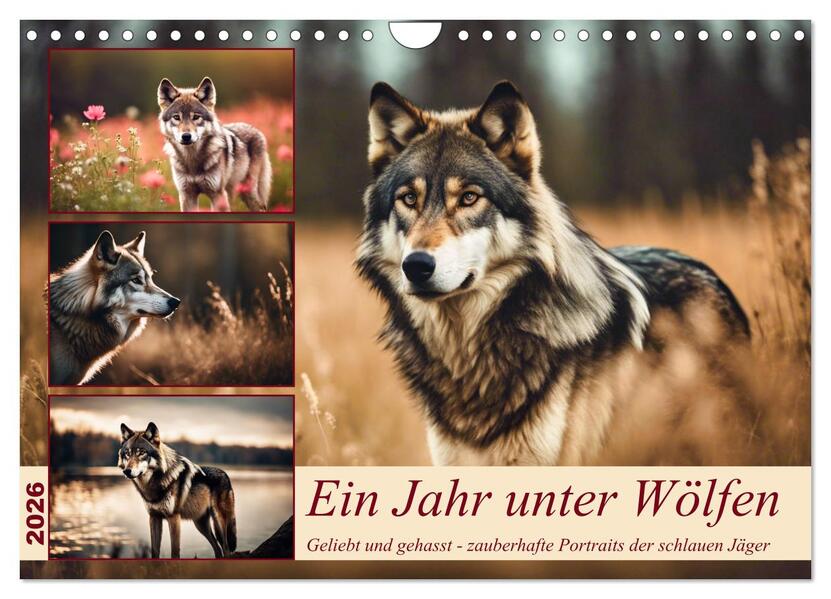 Ein Jahr unter Wölfen (Wandkalender 2026 DIN A4 quer) CALVENDO Monatskalender