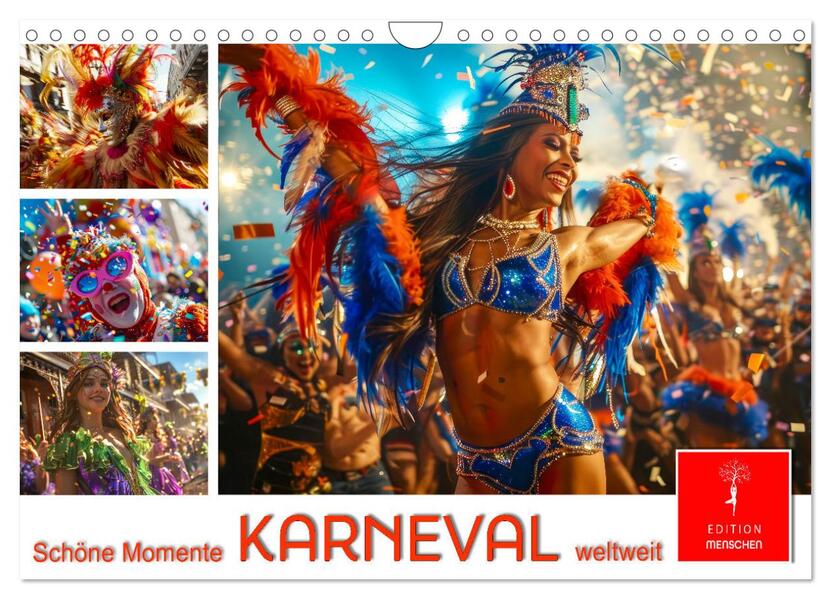 Karneval - schöne Momente weltweit (Wandkalender 2026 DIN A4 quer) CALVENDO Monatskalender