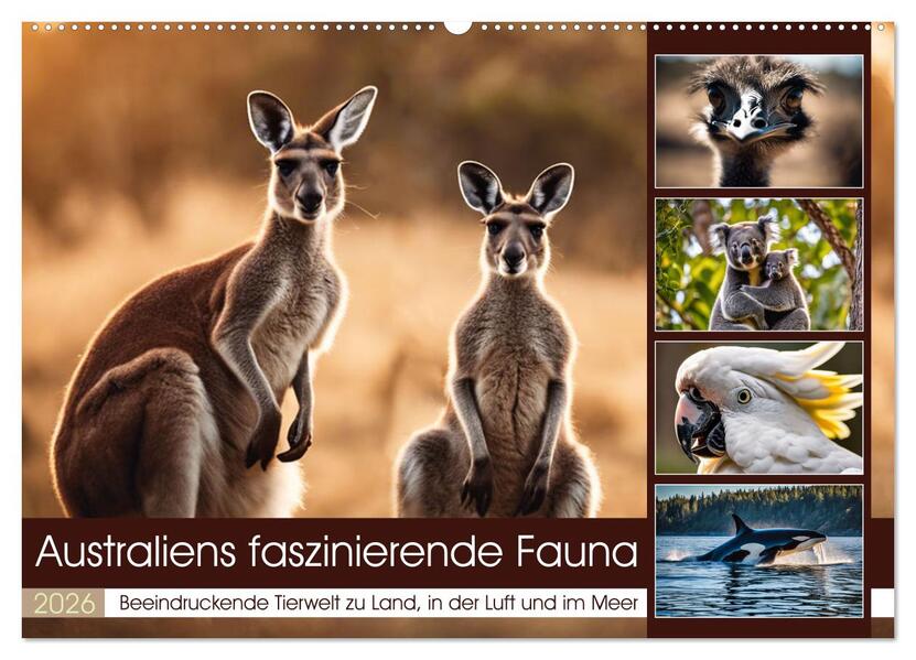 Australiens faszinierende Fauna (Wandkalender 2026 DIN A2 quer) CALVENDO Monatskalender