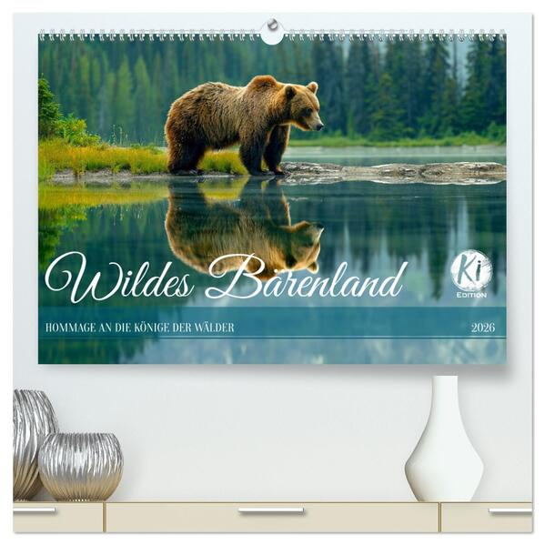 Wildes Bärenland (hochwertiger Premium Wandkalender 2026 DIN A2 quer) Kunstdruck in Hochglanz