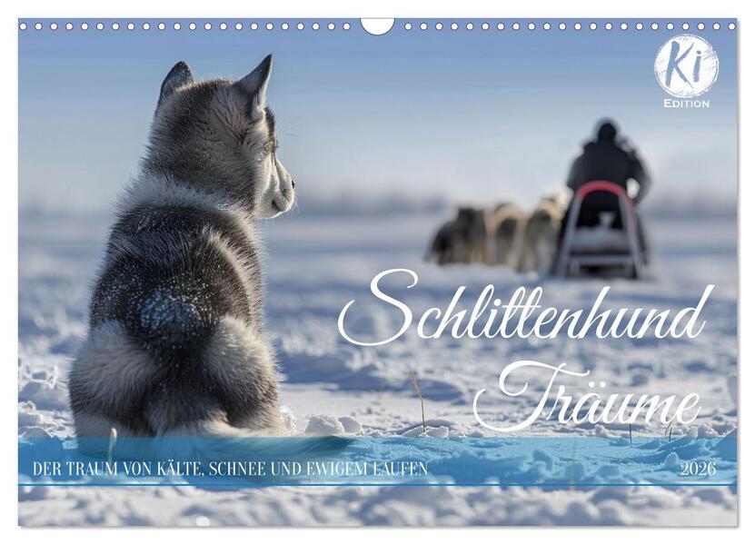 Schlittenhund Träume (Wandkalender 2026 DIN A3 quer) CALVENDO Monatskalender